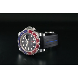 Bracelet en caoutchouc M106CD – Rubber B – Noir ligne bleue