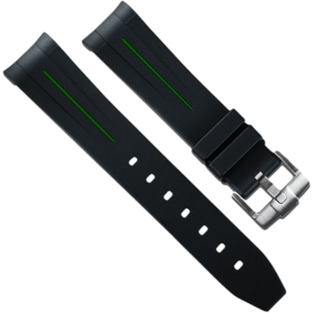 Rubberen band M106CD – Rubber B – Zwart met groene lijn