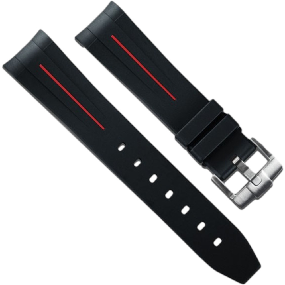 Rubber strap M106CD – Rubber B – Black with red line