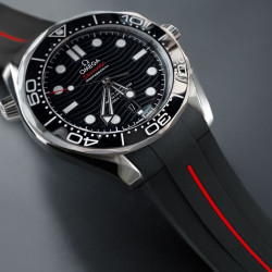 Rubber strap M106CD – Rubber B – Black with red line