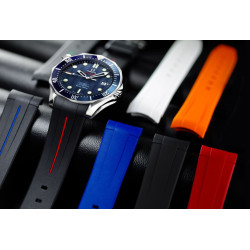 Rubber strap M106CD – Rubber B – Black with red line