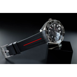 Rubber strap M106CD – Rubber B – Black with red line