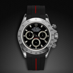 Bracelet en caoutchouc M106CD – Rubber B – Noir ligne rouge