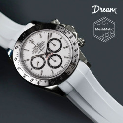 Bracelet en caoutchouc MeshMatic DM106CD – Rubber B – Blanc