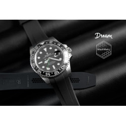 Bracelet en caoutchouc DM106CD MeshMatic – Rubber B – Noir