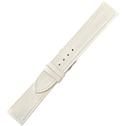 Nubuck stierenleren horlogeband - Lic Leather - Wit