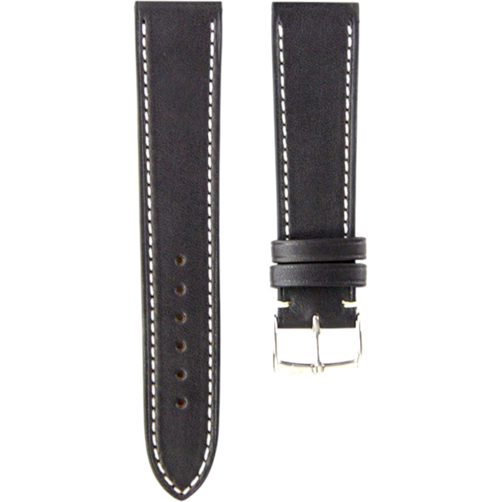 Baranil calf leather strap - LIC Leather - black