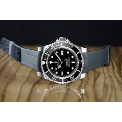 Rubber watch strap - Velcro Series V113CD - Rubber B - Black