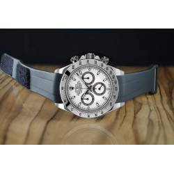 Rubber watch strap - Velcro Series V113CD - Rubber B - Black