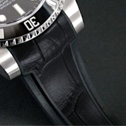 Rubber watch strap - Alligator SwimSkin SK20CD - Rubber B - Black