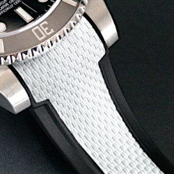 Rubber watch strap - Ballistic SwimSkin SK20CD - Rubber B - white and black