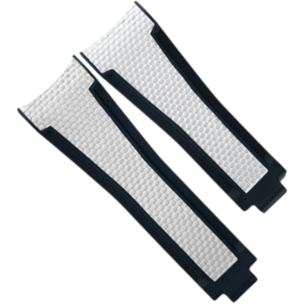 Horlogeband van rubber - Ballistic SwimSkin SK20CD - Rubber B - wit en zwart