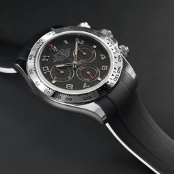 Rubber watch strap M300 - Rubber B - Black and white