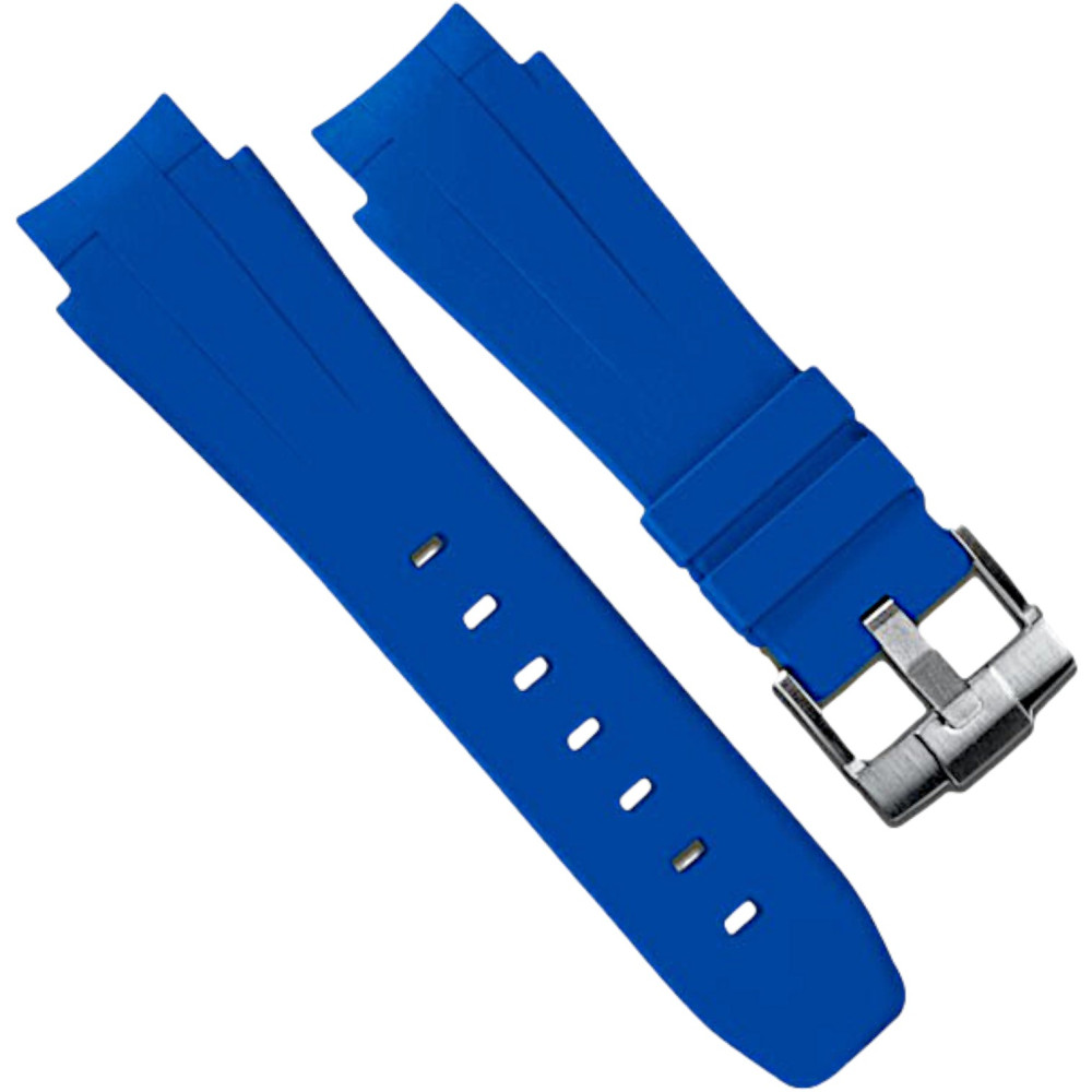 Rubber watch strap M107 - Rubber B - pacific blue