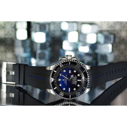 Bracelet en caoutchouc M107 - Rubber B - noir ligne bleue