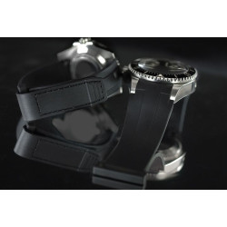 Rubber watch strap V117 – Velcro Series – Rubber B – Black