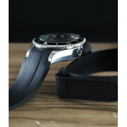 Rubber watch strap V117 – Velcro Series – Rubber B – Black