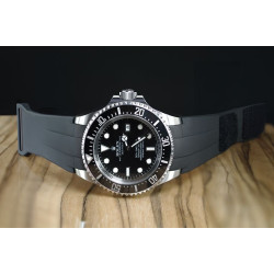 Bracelet en caoutchouc V117 – Série Velcro – Rubber B – Noir