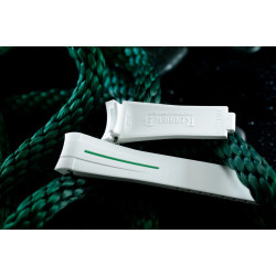 Horlogeband van rubber M115 – Rubber B – wit met groene lijn