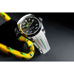 Bracelet en caoutchouc M115 – Rubber B – Blanc ligne verte