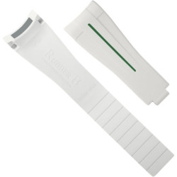 Rubber watch strap M115 – Rubber B – White with Green Line