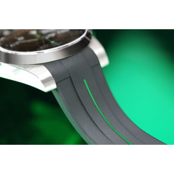 Rubber watch strap M115 – Rubber B – Black with Green Line