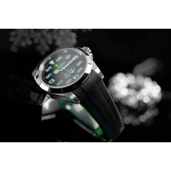 Bracelet en caoutchouc M215 – Rubber B – Noir et vert