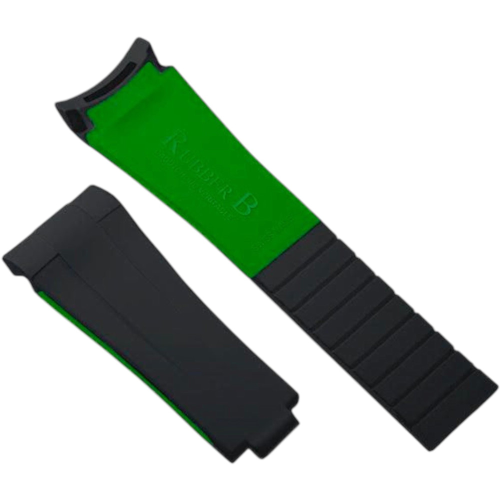 Horlogeband van rubber M215 – Rubber B – zwart en groen