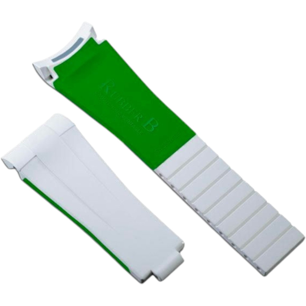 Bracelet en caoutchouc M215 – Rubber B – Blanc et vert
