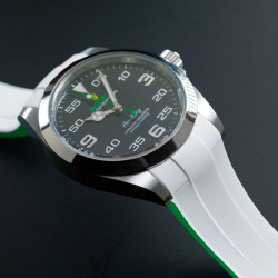 Bracelet en caoutchouc M215 – Rubber B – Blanc et vert