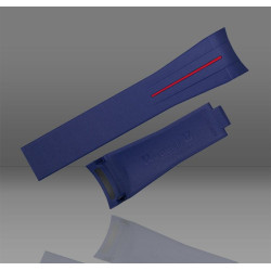 Horlogeband van rubber M109 – Rubber B – marineblauw met rode lijn