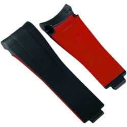 Horlogeband van rubber M112 – Rubber B – zwart en rood