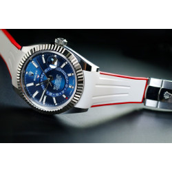 Bracelet en caoutchouc M111 – Rubber B – Blanc et rouge