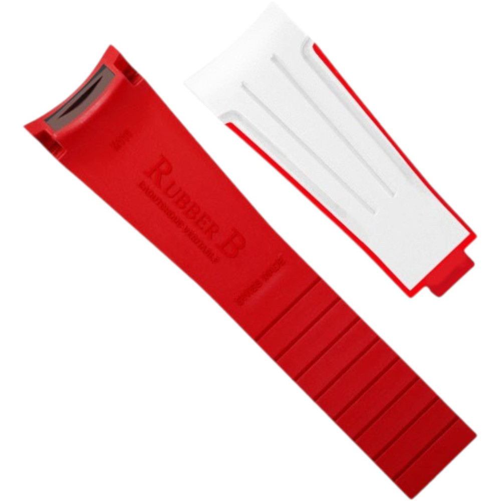 Horlogeband van rubber M111 – Rubber B – wit en rood