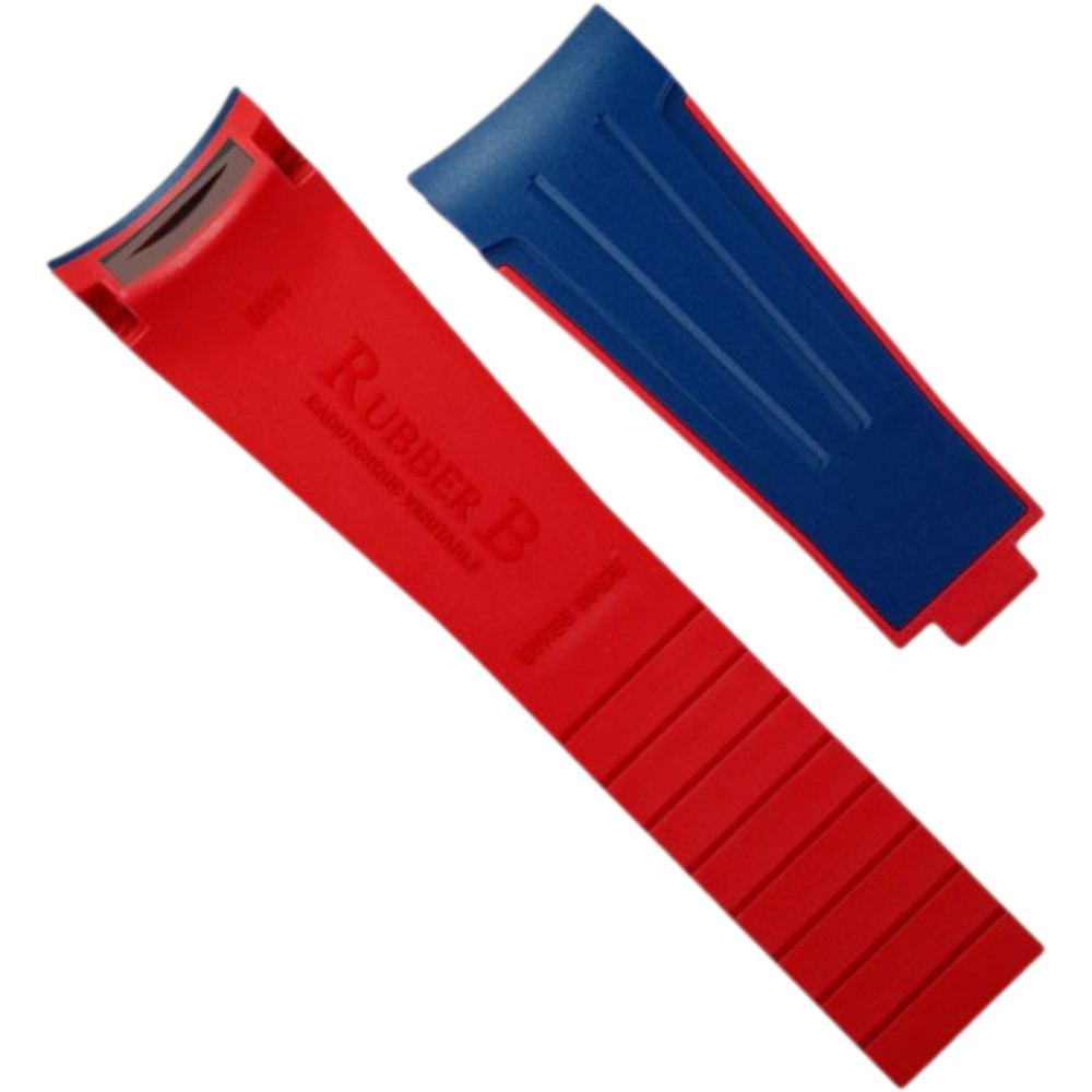 Horlogeband van rubber M111 – Rubber B – marineblauw en rood