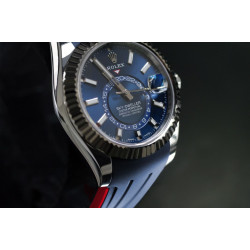 Horlogeband van rubber M111 – Rubber B – marineblauw en rood