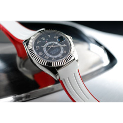 Bracelet en caoutchouc M110 – Rubber B – Blanc et rouge