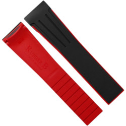 Horlogeband van rubber M110 – Rubber B – zwart en rood