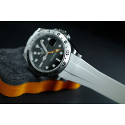 Bracelet en caoutchouc M205 – Rubber B – Blanc et orange