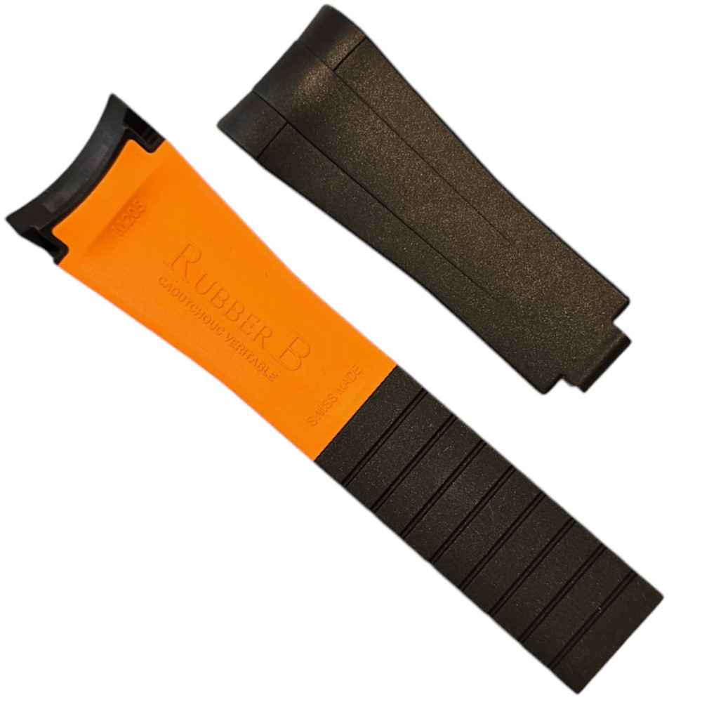 Bracelet en caoutchouc M205 – Rubber B – Noir et orange