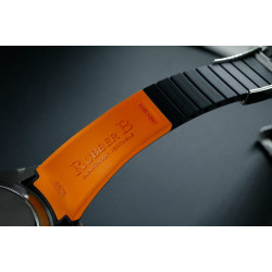 Horlogeband van rubber M205 – Rubber B – zwart en oranje