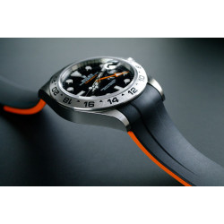 Horlogeband van rubber M205 – Rubber B – zwart en oranje