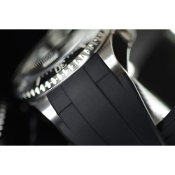 Horlogeband van rubber M108 - Rubber B - zwart