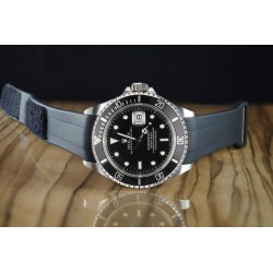 Bracelet en caoutchouc V113 Série Velcro – Rubber B – Noir