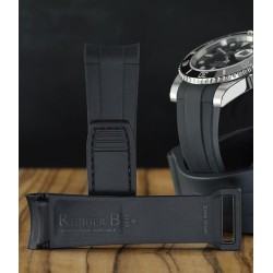 Rubber watch strap - Velcro Series V113CD - Rubber B - Black