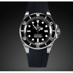 Bracelet en caoutchouc V117 – Série Velcro – Rubber B – Noir