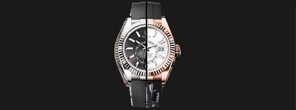 Horlogeband voor Rolex SKY Dweller op Oysterflex