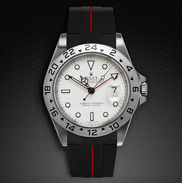 Bracelet en caoutchouc M103 – Rubber B – Noir ligne rouge - vue 3