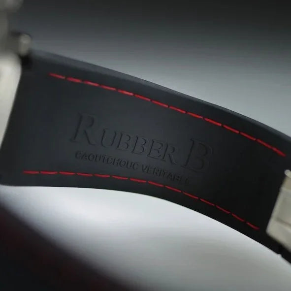 Bracelet en caoutchouc M101 – Rubber B – Noir surpiqûre rouge - vue 4