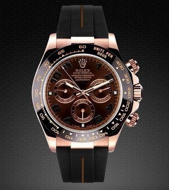 Bracelet en caoutchouc M101 – Rubber B – Noir ligne marron - vue 3